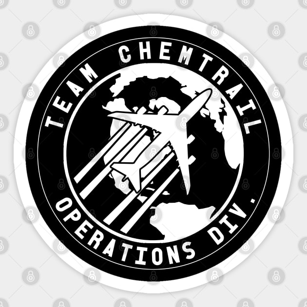 Team Chemtrail Operations Div. Funny Aviation Pilot Design Sticker by DesignedForFlight